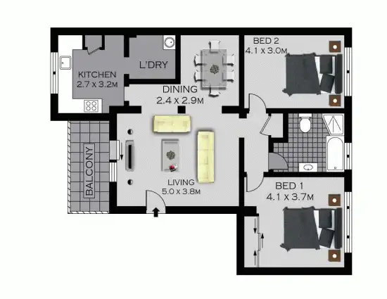 Floorplan of Homely unit listing, 2/4-6 Harold Street, Parramatta NSW 2150
