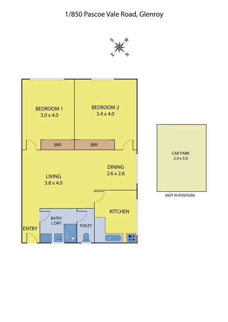 Floorplan of Homely apartment listing, 1/850 Pascoe Vale, Rd, Glenroy VIC 3046
