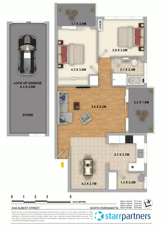 Floorplan of Homely unit listing, 5/44 Albert Street, North Parramatta NSW 2151