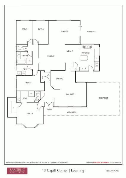 Floorplan of Homely house listing, 13 Capill Corner, Leeming WA 6149