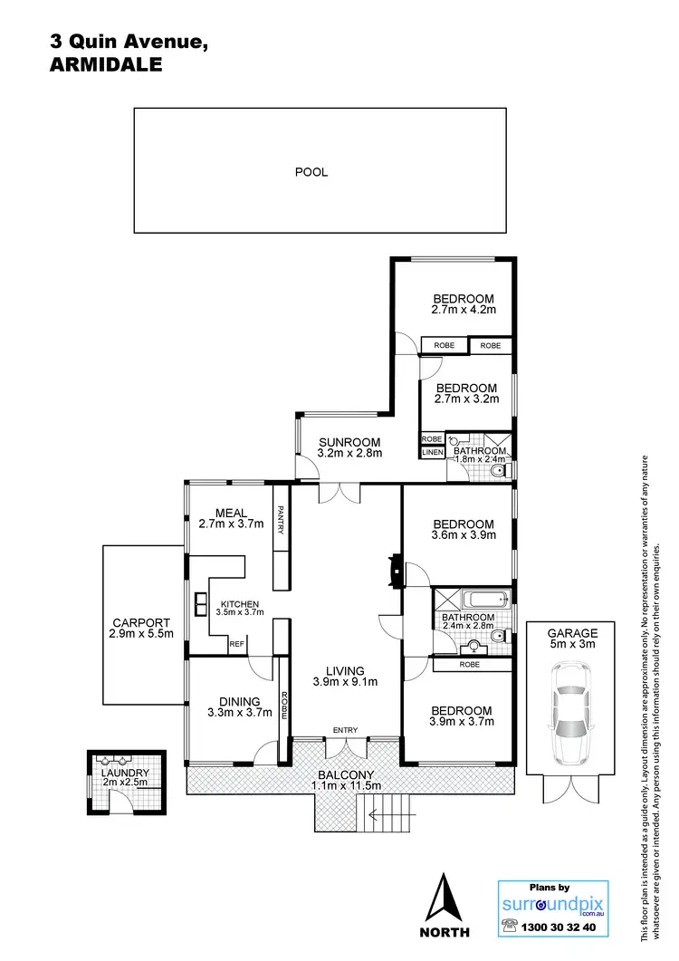 Floorplan of Homely house listing, 3 Quin Avenue, Armidale NSW 2350