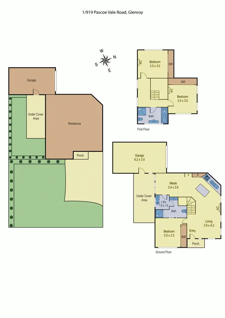 Floorplan of Homely townhouse listing, 1/919 Pascoe Vale Road, Glenroy VIC 3046