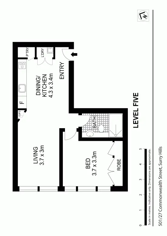 Floorplan of Homely apartment listing, 501/27-29 Commonwealth Street, Surry Hills NSW 2010