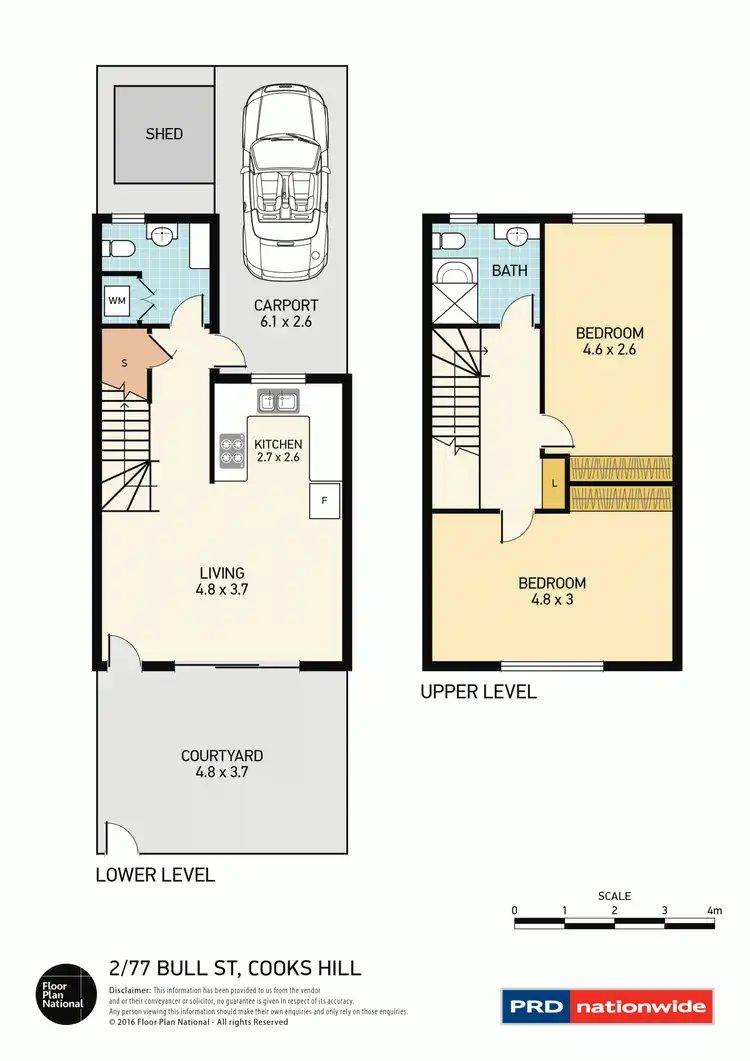 Floorplan of Homely townhouse listing, 2/77 Bull Street, Cooks Hill NSW 2300