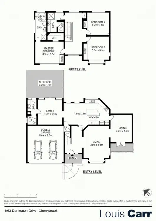 Floorplan of Homely semi-detached listing, 1/63 Darlington Drive, Cherrybrook NSW 2126