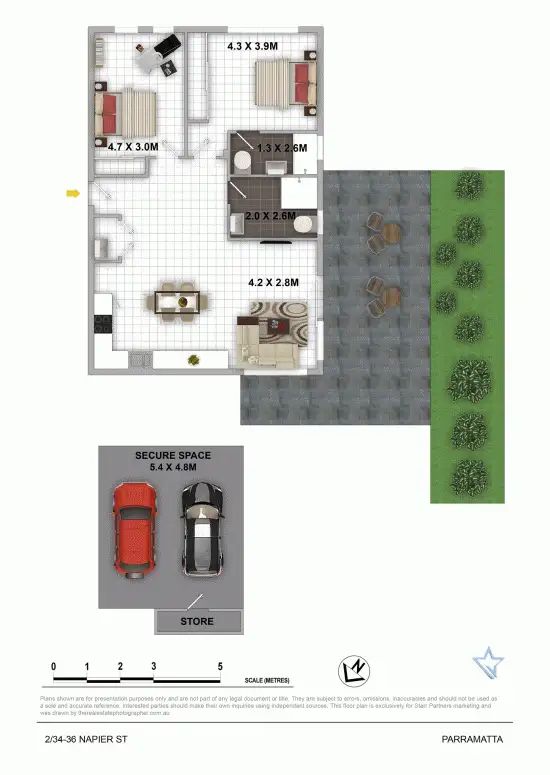 Floorplan of Homely unit listing, 2/34-36 Napier Street, Parramatta NSW 2150