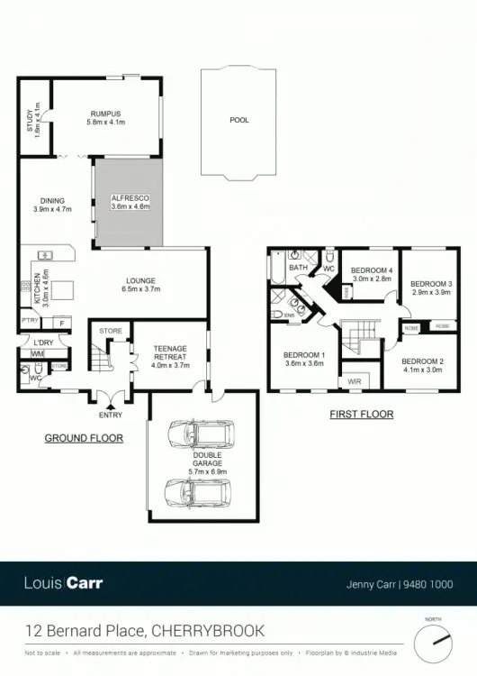Floorplan of Homely house listing, 12 Bernard Place, Cherrybrook NSW 2126