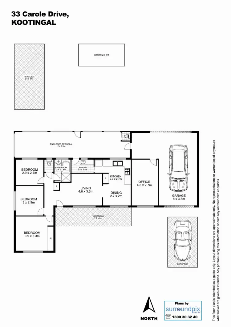 Floorplan of Homely house listing, 33 Carole Drive, Kootingal NSW 2352