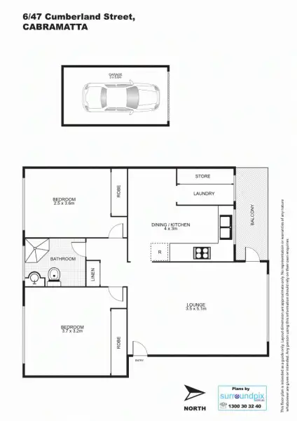 Floorplan of Homely unit listing, 6/47 Cumberland Street, Cabramatta NSW 2166