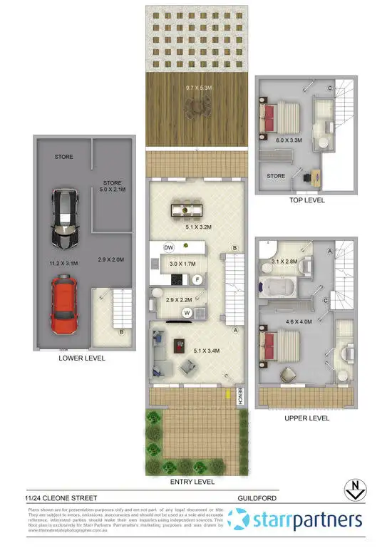 Floorplan of Homely townhouse listing, 11/24 Cleone Street, Guildford NSW 2161