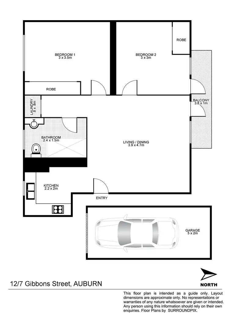 Floorplan of Homely unit listing, 12/7 Gibbons Street, Auburn NSW 2144