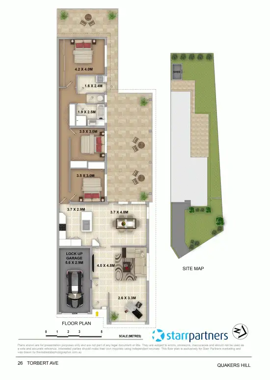 Floorplan of Homely semi-detached listing, 26 Torbert Ave, Quakers Hill NSW 2763