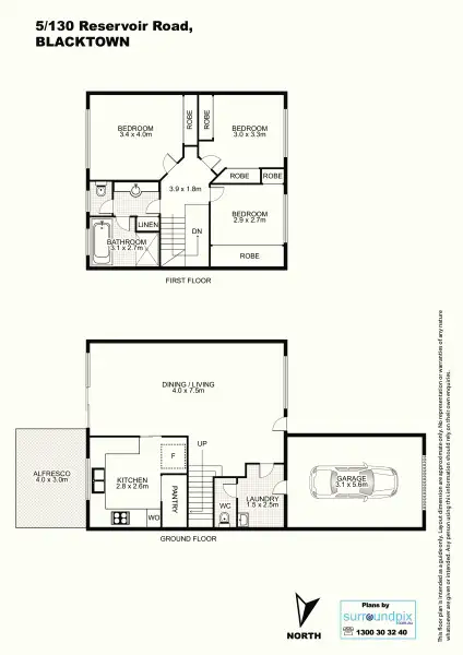 Floorplan of Homely townhouse listing, 5/130 Reservoir Road, Blacktown NSW 2148