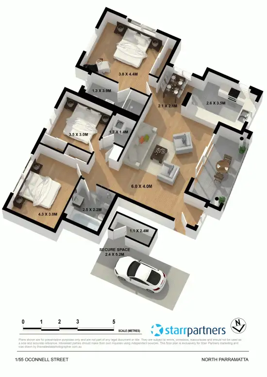 Floorplan of Homely unit listing, 1/55 O'Connell Street, North Parramatta NSW 2151