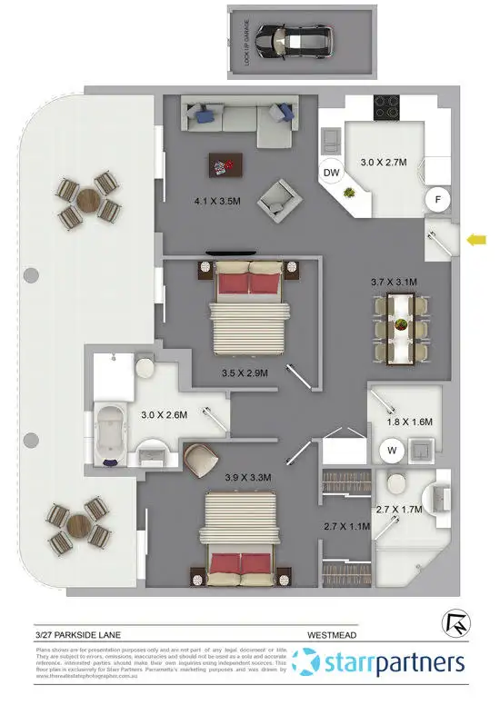 Floorplan of Homely apartment listing, 3/27-28 Parkside Lane, Westmead NSW 2145