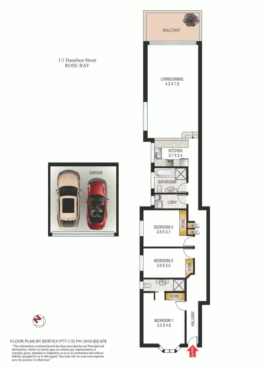 Floorplan of Homely unit listing, 1/1 Hamilton Street, Rose Bay NSW 2029