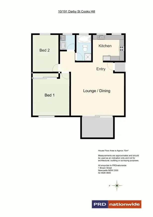 Floorplan of Homely unit listing, 10/191 Darby Street, Cooks Hill NSW 2300