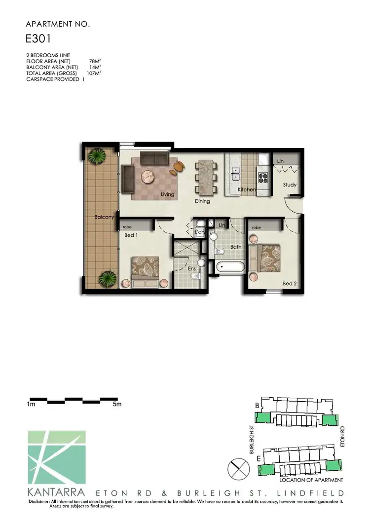 Floorplan of Homely apartment listing, E301/1-3 Eton Road, Lindfield NSW 2070