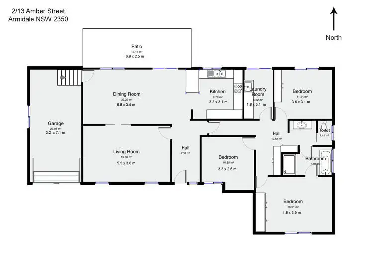 Floorplan of Homely unit listing, 2/13 Amber Close, Armidale NSW 2350
