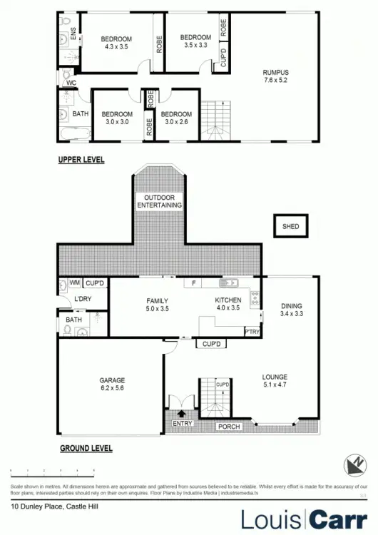Floorplan of Homely house listing, 10 Dunley Place, Castle Hill NSW 2154