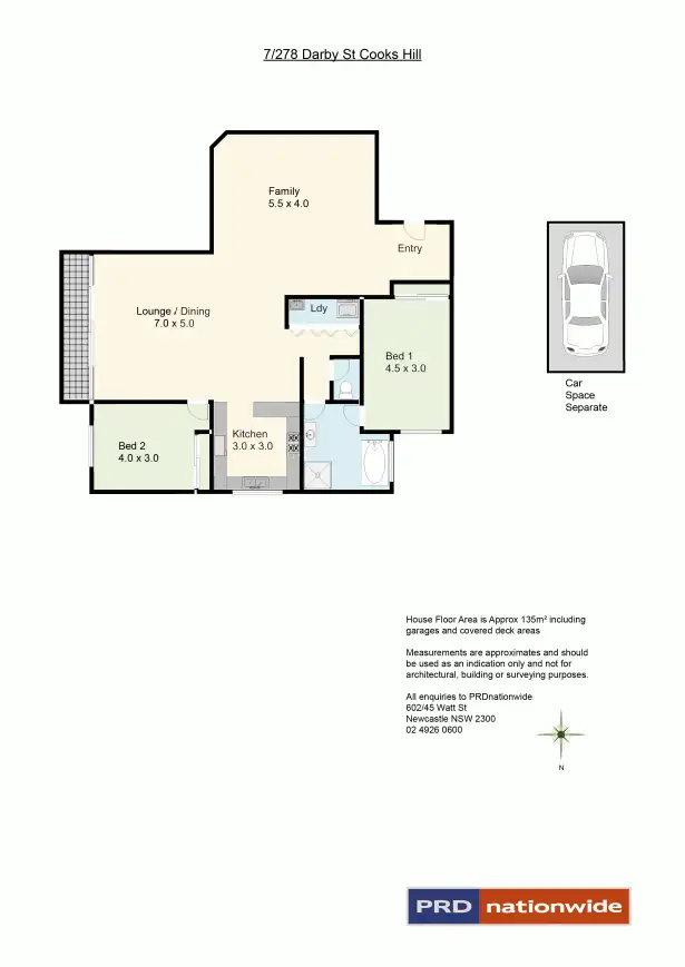 Floorplan of Homely apartment listing, 7/278 Darby Street, Cooks Hill NSW 2300