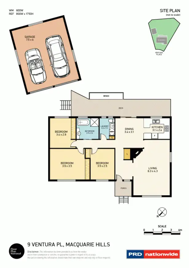 Floorplan of Homely house listing, 9 Ventura Place, Macquarie Hills NSW 2285