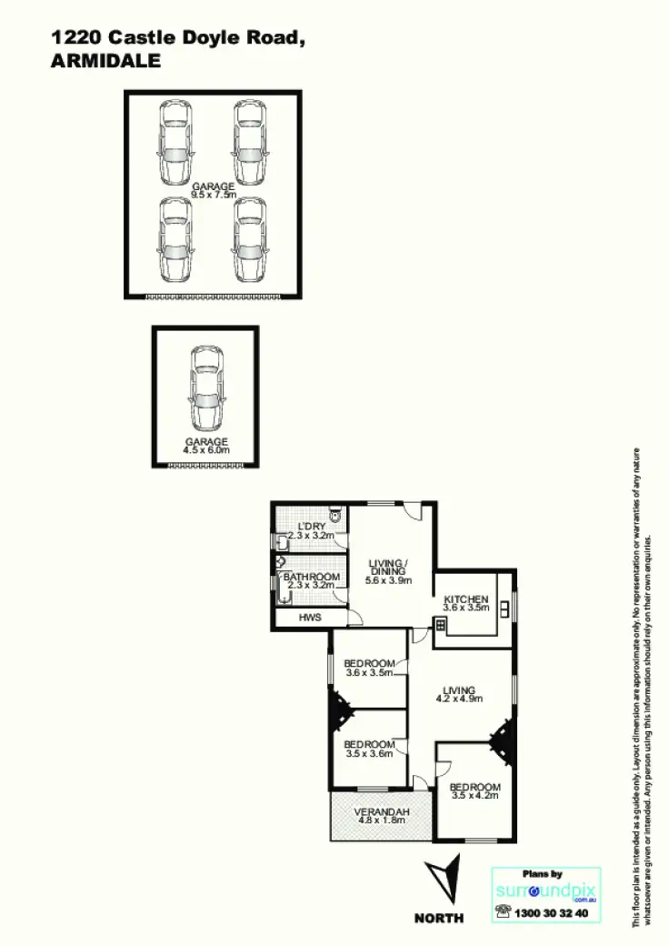 Floorplan of Homely rural property listing, 1220 Castledoyle Road, Armidale NSW 2350