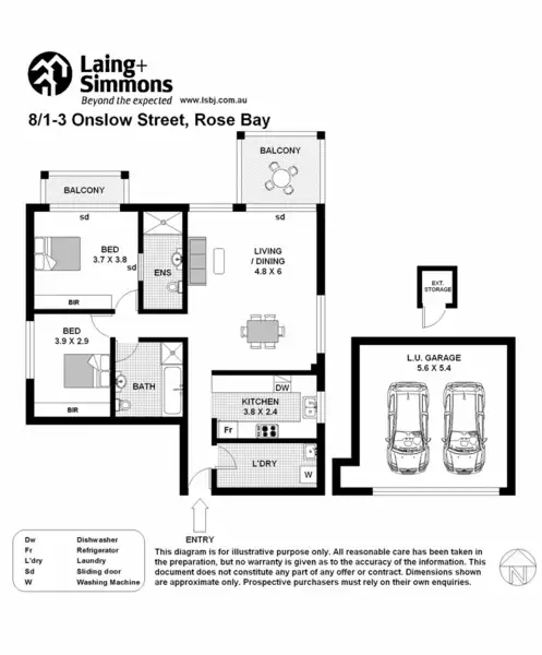 Floorplan of Homely apartment listing, 8/1-3 Onslow Street, Rose Bay NSW 2029