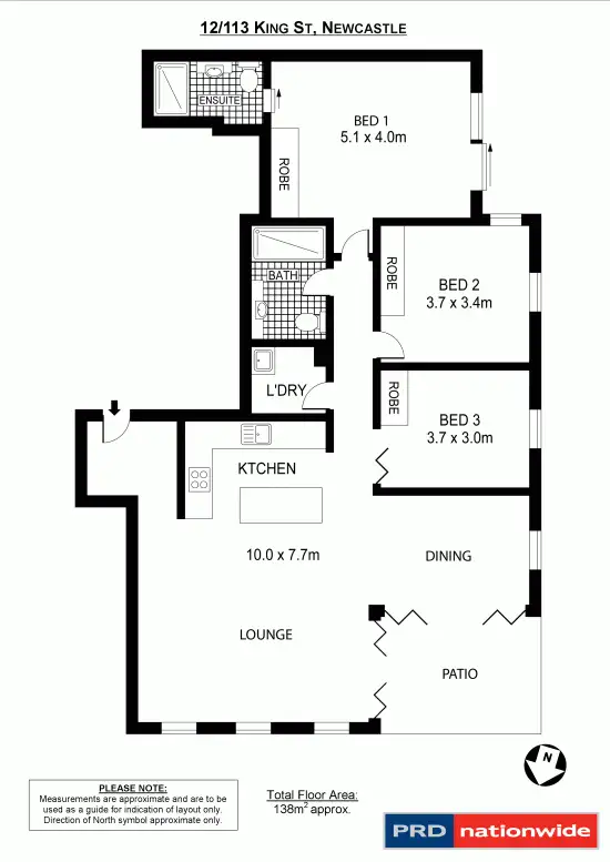 Floorplan of Homely apartment listing, 12/113 King St, Newcastle NSW 2300