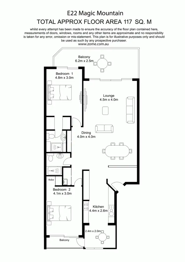 Floorplan of Homely unit listing, E22/1 Great Hall Drive, Nobby Beach QLD 4218