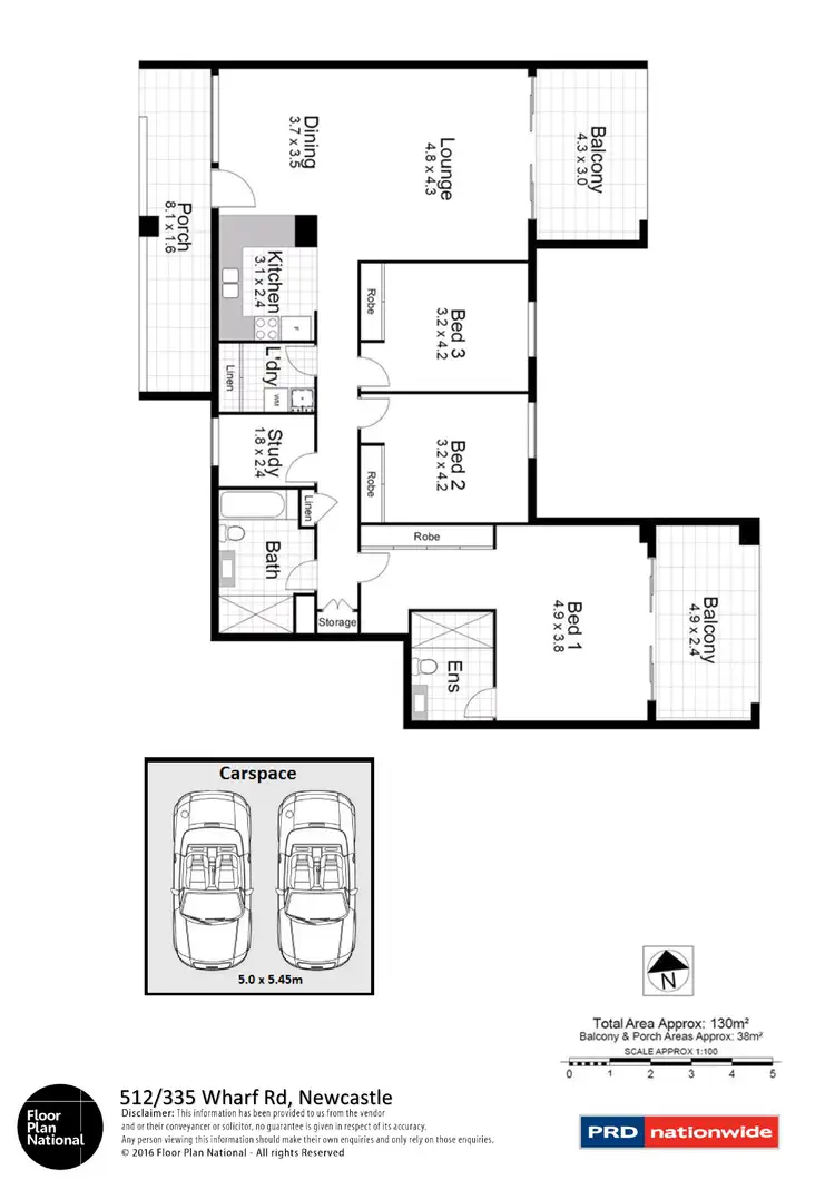 Floorplan of Homely unit listing, 512/335 Wharf Road, Newcastle NSW 2300
