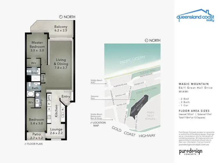 Floorplan of Homely unit listing, E6/1 Great Hall Drive, Nobby Beach QLD 4218