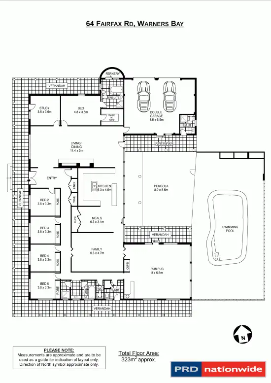 Floorplan of Homely house listing, 64 Fairfax Ave, Warners Bay NSW 2282