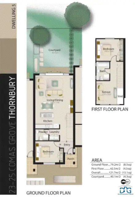 Floorplan of Homely townhouse listing, 5/23-25 Comas Grove, Thornbury VIC 3071