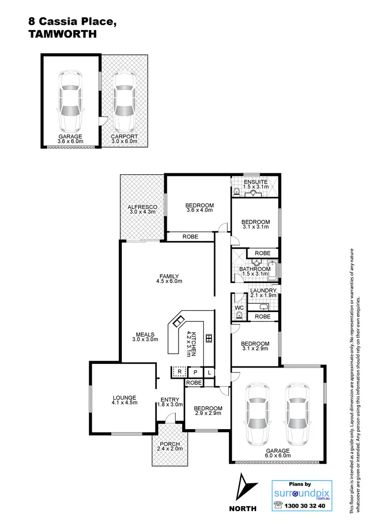 Floorplan of Homely house listing, 8 Cassia Place, Tamworth NSW 2340