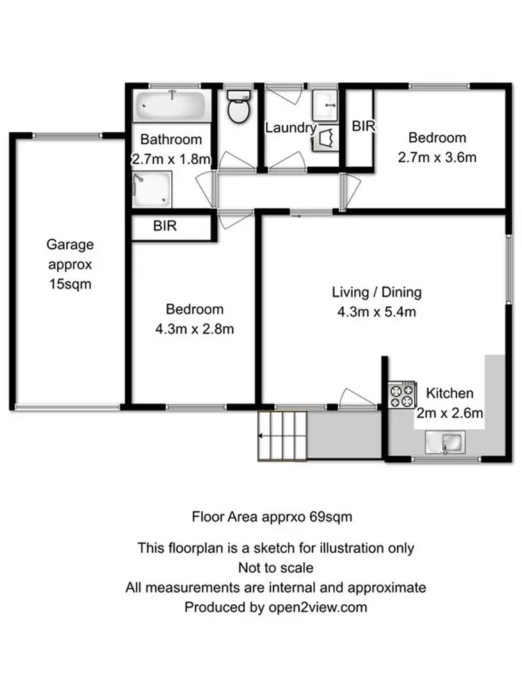 Floorplan of Homely unit listing, U2-23 Bay Road, Midway Point TAS 7171