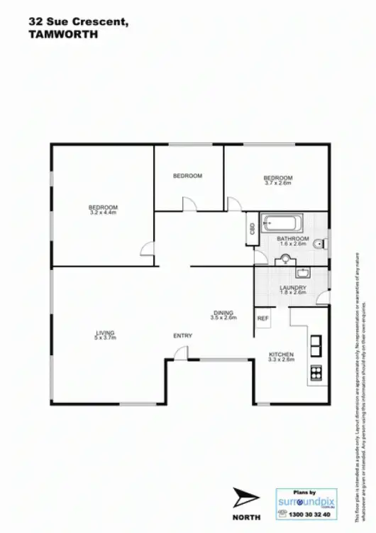Floorplan of Homely house listing, 32 Sue Crescent, Tamworth NSW 2340