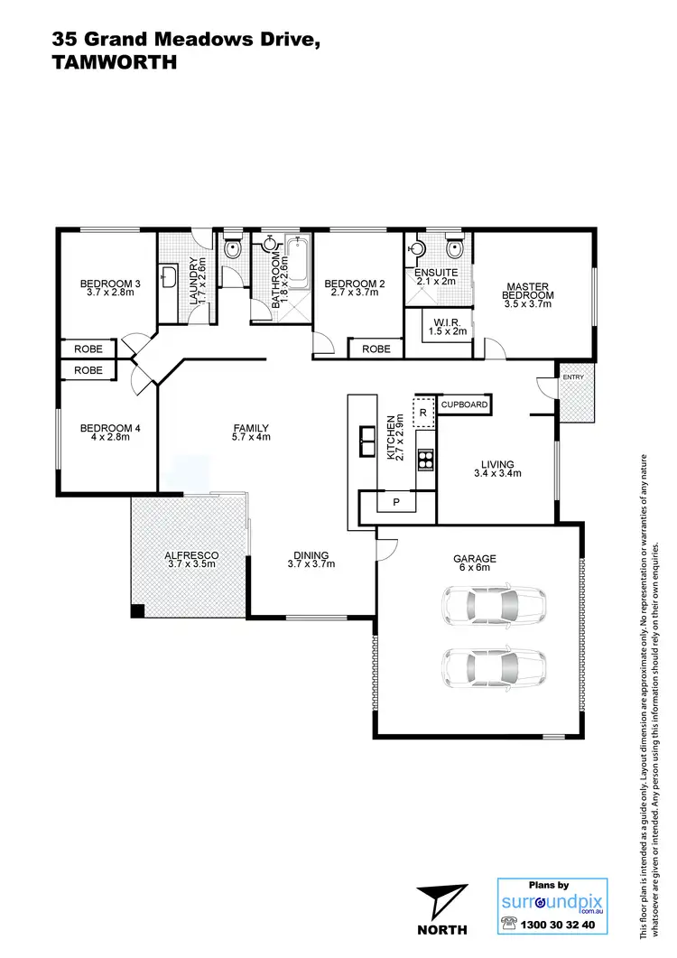 Floorplan of Homely house listing, 35 Grand Meadows Drive, Tamworth NSW 2340