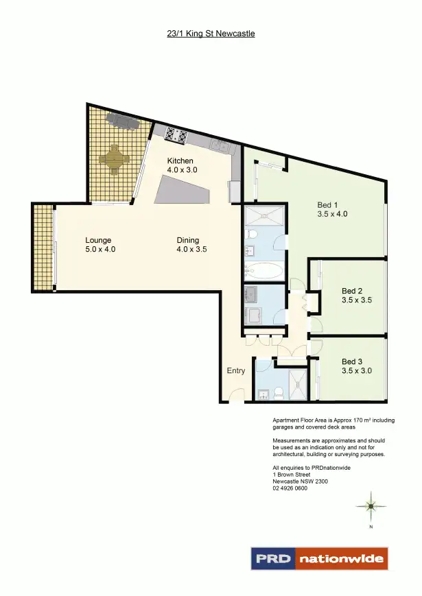 Floorplan of Homely unit listing, 23/1 King Street, Newcastle NSW 2300