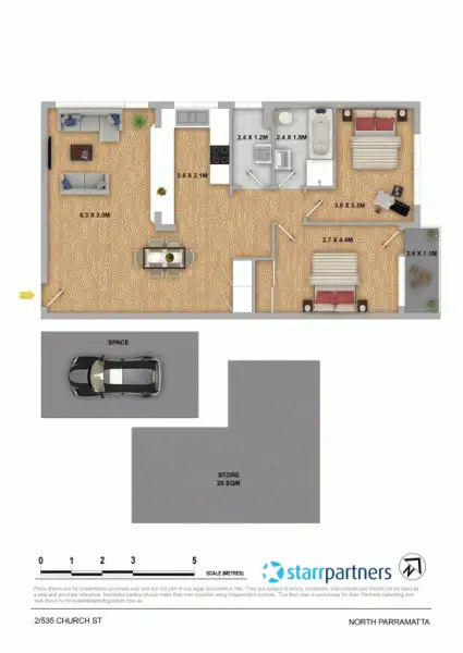 Floorplan of Homely unit listing, 2/535 Church Street, North Parramatta NSW 2151