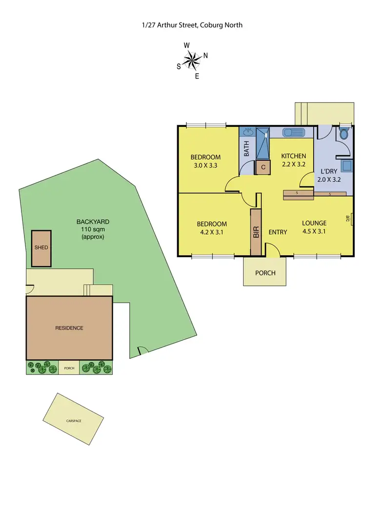 Floorplan of Homely unit listing, 1/27 Arthur Street, Coburg North VIC 3058
