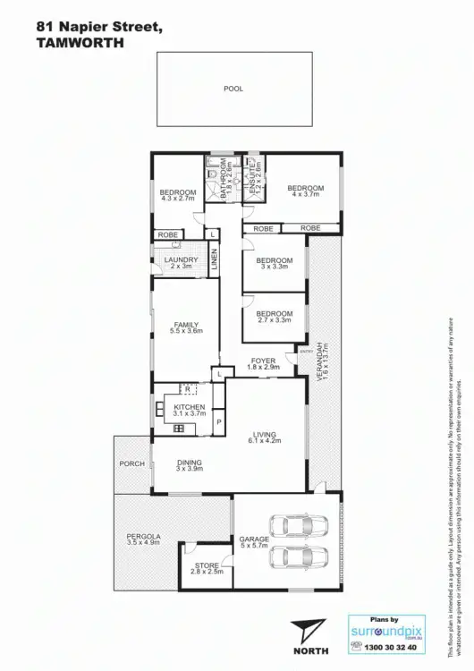 Floorplan of Homely house listing, 81 Napier Street, Tamworth NSW 2340