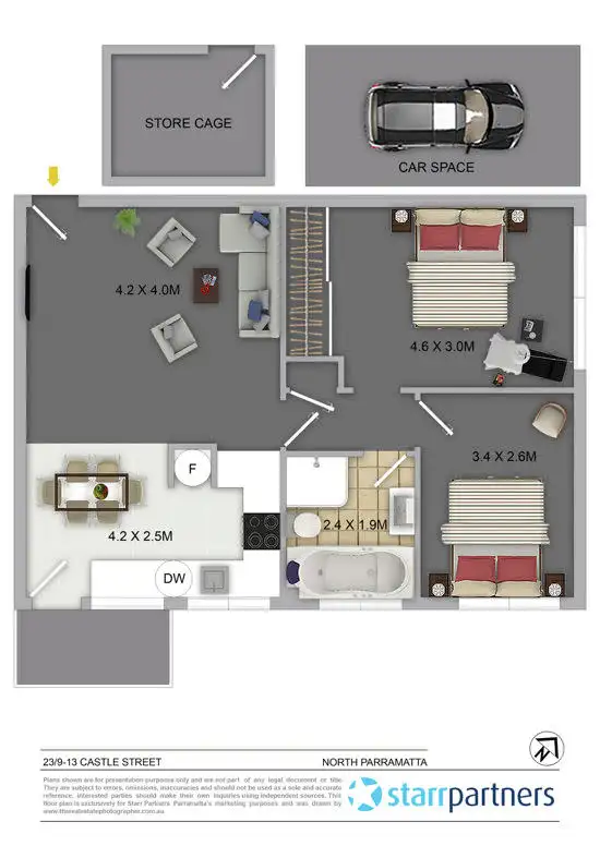 Floorplan of Homely apartment listing, 23/9-13 Castle Street, North Parramatta NSW 2151