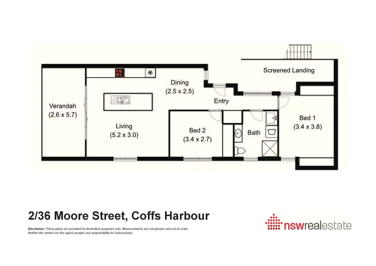 Floorplan of Homely unit listing, 2/36 Moore Street, Coffs Harbour NSW 2450