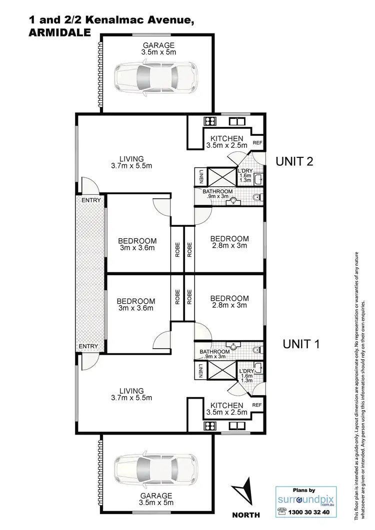 Floorplan of Homely house listing, 1 & 2/2 Kenalmac Avenue, Armidale NSW 2350