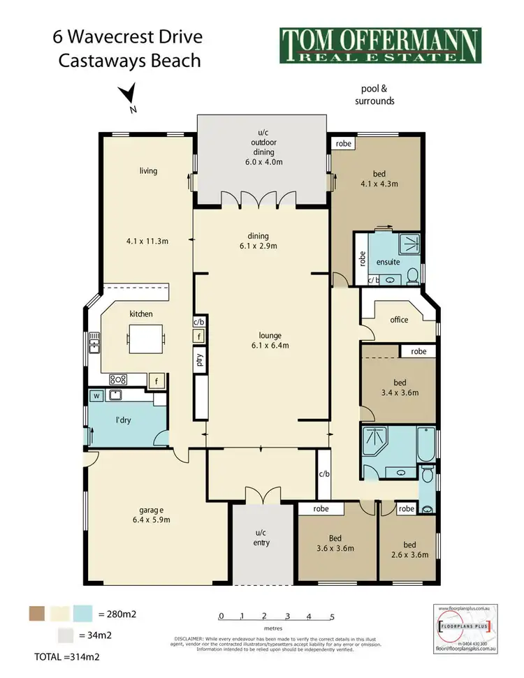 Floorplan of Homely house listing, 6 Wavecrest Drive, Castaways Beach QLD 4567