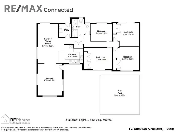 Floorplan of Homely house listing, 12 Bordeau Crescent, Petrie QLD 4502