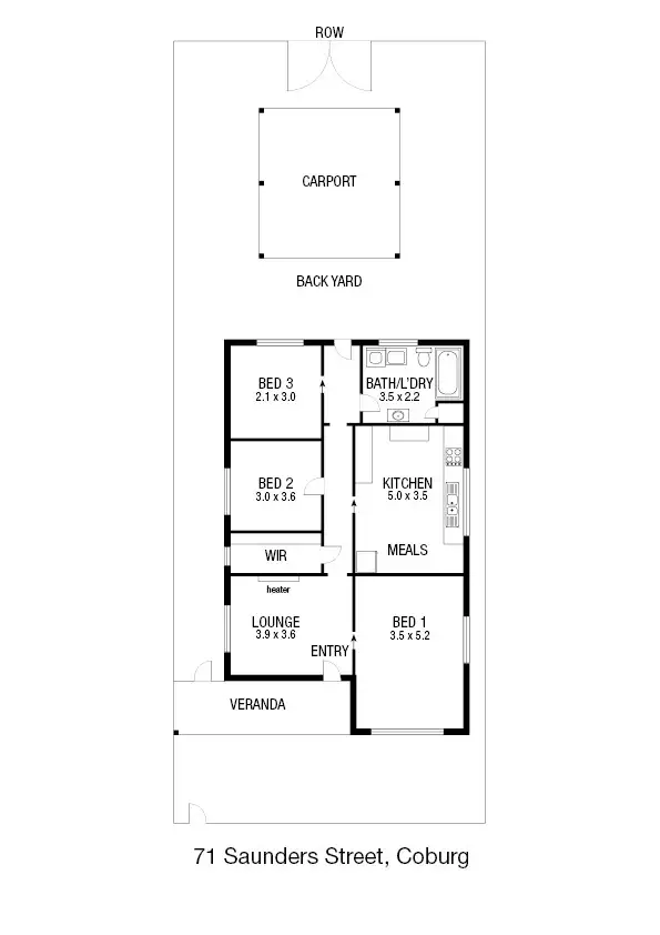 Floorplan of Homely house listing, 71 Saunders St, Coburg VIC 3058