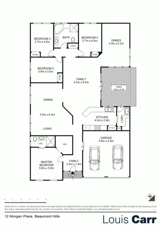 Floorplan of Homely house listing, 12 Morgan Place, Beaumont Hills NSW 2155