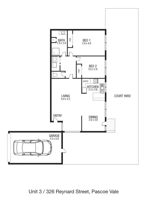 Floorplan of Homely unit listing, 3/326 Reynard Street, Pascoe Vale South VIC 3044